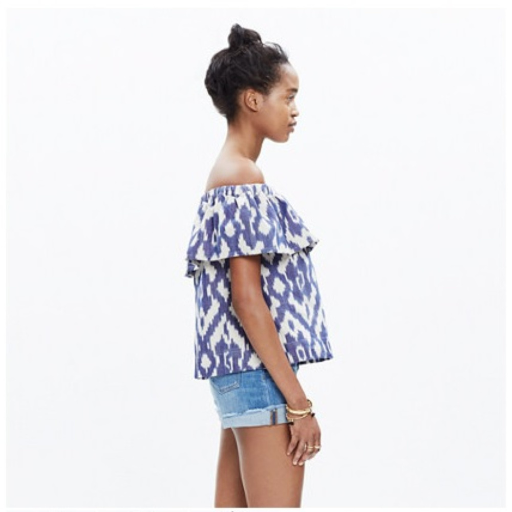 MADEWELL Ikat Off Shoulder Blouse NEW - Picture 4 of 7